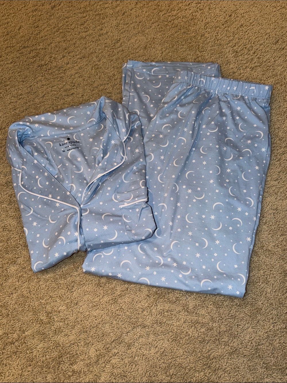 kate spade Sky Blue Moon & Star Pajama Set